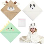 Kalanka - 3 pcs serviette de bain avec capuche b�b�, super absorbantes serviettes et sorties de bain ...