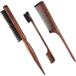 Kalanka - 3 pcs set de brosse a cheveux de bord en poils brosse a bord double face a dos lisse peigne ... Kalanka - 3 pcs set de brosse a cheveux de bord en poils brosse a bord double face a dos lisse peigne ...