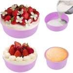 Kalanka - 3 pices silicone antiadhsif moule layer cake rond, 10 / 15 / 20cm moule a gateau silicone ...