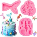 Kalanka - 3 pièces silicone pate a sucre moule, 3d moules forme queue sirène fondant moule coquillage ... Kalanka - 3 pièces silicone pate a sucre moule, 3d moules forme queue sirène fondant moule coquillage ...