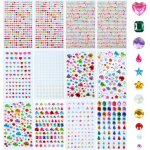 Kalanka - 3300 pi�ces autocollants strass paillettes, auto - adh�sif strass multicolores pour diy, l'artisanat ...