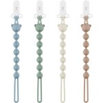 Kalanka - lot de 4 attache - tétines pour bébé en silicone, avec clip de sécurité, attache - tétine pour ... Kalanka - lot de 4 attache - tétines pour bébé en silicone, avec clip de sécurité, attache - tétine pour ...