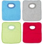 Kalanka - , lot de 4 bavoirs impermables, 32x36 cm 90% coton - 10% polyester - bavoirs pour bbs de ...