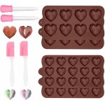Kalanka - lot de 4 moules a chocolats en silicone en forme de c?ur, 3d diamant chocolat, 8 cavits et ...