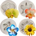 Kalanka - lot de 4 moules en silicone en forme de fleur d'orchidée pour décoration de gâteau, pâte a ... Kalanka - lot de 4 moules en silicone en forme de fleur d'orchidée pour décoration de gâteau, pâte a ...