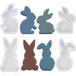 Kalanka - lot de 4 moules en silicone de pques, en forme de lapin, lapin de pques, moules en silicone ...