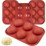 Kalanka - 4 pièces moule demi sphere silicone, 6 trous Ø 5. 4 cm - pour gelée, mousse en dôme, gâteaux, ... Kalanka - 4 pièces moule demi sphere silicone, 6 trous Ø 5. 4 cm - pour gelée, mousse en dôme, gâteaux, ...
