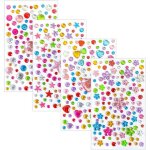 Kalanka - 450 pieces boucles d'oreilles autocollant, 3d gem autocollants glitter cristal autocollants ...