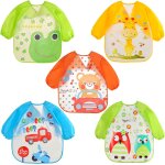Kalanka - 5 bavoir etanche a manchs longue tablier d'alimentation de jeu peinture bavoir bebe imperm�able ...