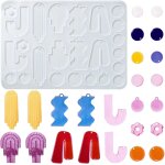 Kalanka - lot de 5 moules gomtriques en silicone en forme de fleur et vague pour fabrication de bijoux ...