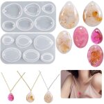 Kalanka - lot de 5 moules ronds en silicone en forme de goutte pour fabrication de bijoux, colliers, ...