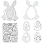 Kalanka - lot de 5 moules en silicone pour pques - pendentif - lapin de pques - moule en silicone - ...
