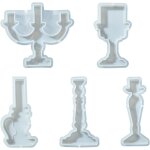 Kalanka - 5 pices silicone porte - bougie moules bougeoirs moules de chandelier rsine epoxy moules ...
