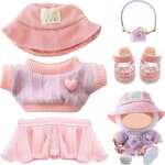 Kalanka - lot de 5 vtements de poupe en peluche de 17 cm avec chapeau, vtements, jupe, chaussures, ...