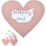 Kalanka - 50 pices autocollant  gratter coeur, diy cartes  gratter, pastille  gratter autocollant, ...