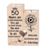 Kalanka - 50e anniversaire femme homme, ides cadeaux 50e anniversaire, bougeoir - 50 dcorations, cadeau ...