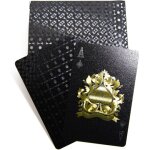 Kalanka - 54 cartes a jouer holographiques en plastique noir et imperm�able, id�ales pour les jeux parents ...