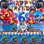 Kalanka - 6 ans kit fête decoration anniversaire, 101 pièces anniversaire vaisselle 6 ans, 6 ans ballon ... Kalanka - 6 ans kit fête decoration anniversaire, 101 pièces anniversaire vaisselle 6 ans, 6 ans ballon ...