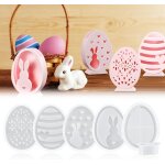 Kalanka - lot de 6 moules en silicone de pques - en forme de lapin de pques - moule en silicone pour ...