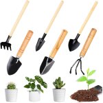 Kalanka - lot de 6 petits outils de jardinage pour enfants - avec poigne en bois - rteau  main - pour ...