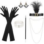 Kalanka - 6 pices accessoire anne 20 femme gatsby costume set charleston femme 1920 pour la mascarade ...