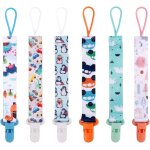Kalanka - 6 pices attache tetine bb, attache sucette garons filles avec clip ttine clips en tissu ...