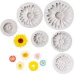 Kalanka - 6 pices moule en silicone fleurs, moules en silicone en forme de fleur marguerite, moules ...