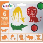 Kalanka - - 6 pochoirs enfants animaux de la savane - 15 x 12, 5 cm - pour dcoration toutes surfaces ...