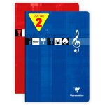Kalanka - 63117amzc lot de 2 cahiers agrafs de musique et chants - a4 21x29, 7cm - 48 pages grands carreaux ...