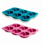 Kalanka - 68770 - 2 moules de silicone 100% platine pour faire 6 beignets maison, moule flexible et antiadhsi ...