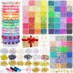 Kalanka - 72 couleurs 11520 pice 6mm perle plate heishi pour bracelet, kit avec perles lettres pour ...