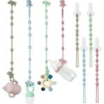 Kalanka - lot de 8 sangles pour jouets de b�b� et attaches - t�tines en silicone, sangles harnais pour ...