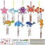 Kalanka - 9 pi�ces kit bricolage enfant carillons eoliens en bois, atelier creatif enfant ensemble carillons ...