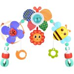 Kalanka - arche de poussette, jouets musicaux mobiles honeybee crib, jouet a emporter avec support d'activit ...