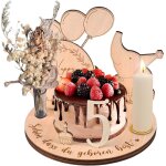 Kalanka - assiette d'anniversaire, en bois, personnalisable, pour bb et enfant, avec bougie et vase, ...
