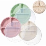 Kalanka - assiettes a succion en silicone pour bébés et tout - petits, lot de 3 assiettes divisées incassables ... Kalanka - assiettes a succion en silicone pour bébés et tout - petits, lot de 3 assiettes divisées incassables ...