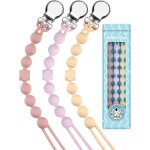 Kalanka - attache sucette garons filles silicone soothie ttine clips porte accroche chane cadeau de ...