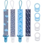 Kalanka - attache tetine bb, 4pcs attache sucette chane en tissu avec 4pcs adaptateur de sucette convient ...