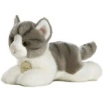 Kalanka - aurora miyoni - chat tigré en peluche pour enfants - gris et blanc - 20 cm Kalanka - aurora miyoni - chat tigré en peluche pour enfants - gris et blanc - 20 cm