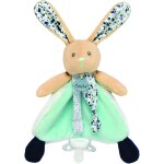 Kalanka - baby nat' - attache sucette doudou lapin - collection poupi - couleur bleu marine - attache ...