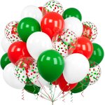 Kalanka - ballons noël, 60 pièces 12 pouces blanc rouges verts confettis latex ballon baudruche avec ... Kalanka - ballons noël, 60 pièces 12 pouces blanc rouges verts confettis latex ballon baudruche avec ...