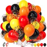 Kalanka - ballons noir rouge jaune orange, 50 pièces rouge noir jaune confettis ballon avec ruban fille ... Kalanka - ballons noir rouge jaune orange, 50 pièces rouge noir jaune confettis ballon avec ruban fille ...