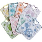 Kalanka - bav021 / 6 lot de 6 bavoirs en eponge dumbo, fabriqué en italie, avec elastique doux jacquard, ... Kalanka - bav021 / 6 lot de 6 bavoirs en eponge dumbo, fabriqué en italie, avec elastique doux jacquard, ...