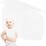 Kalanka - bavoirs blancs pour peinture, 12 pices, bavoirs bb impermables en coton pour garons et ...