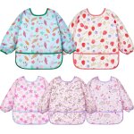 Kalanka - bavoirs manches longues 5pcs etanches blouse peinture enfant tablier d'alimentation multicolore ...