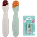 Kalanka - beaba, lot de 2 cuilleres bebe 1er age, pr - cuillres en silicone, couverts bb, ds 4 mois, ...