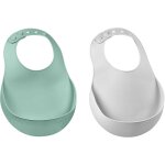 Kalanka - béaba, lot 2 bavoirs bébé en silicone imperméable, tour cou ajustable, large poche rattrape ... Kalanka - béaba, lot 2 bavoirs bébé en silicone imperméable, tour cou ajustable, large poche rattrape ...
