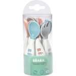 Kalanka - baba, set premiers couverts ergonomiques, lot de 6 cuillres & 4 fourchettes, manche court ...