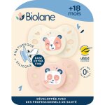 Kalanka - biolane - ttines anatomiques animaux - sucettes extra - fines - 18 mois et + - rose et beige ...