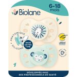 Kalanka - biolane - ttines anatomiques animaux - sucettes extra - fines - 6 a 18 mois - vert et beige ...